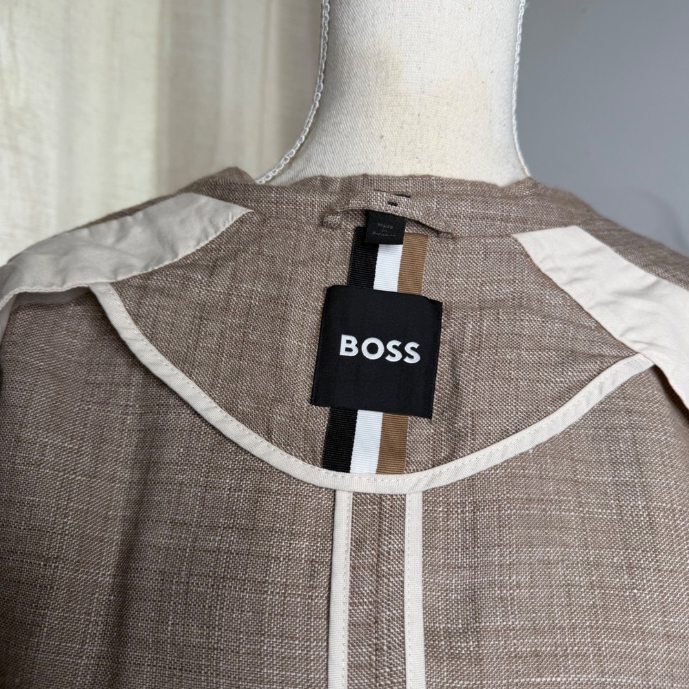 Hugo Boss C Hanry 232 Slim Fit Linen Wool Blazer Tan Brown Unstructured Mens 38R - Picture 10 of 13